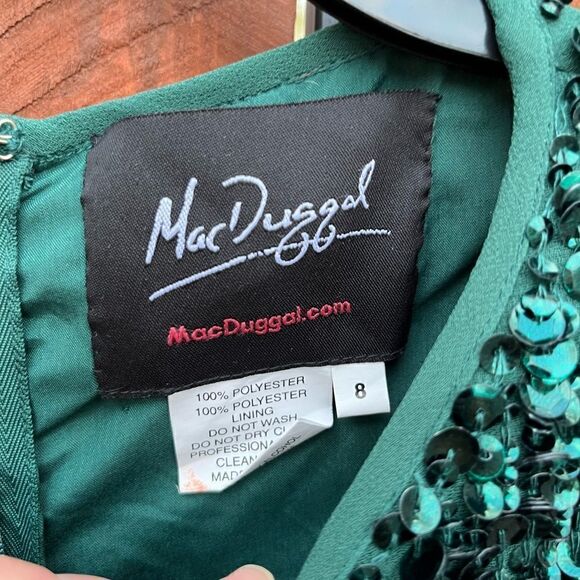 Mac Duggal 10509 Sleeveless High Neck Beaded Midi Sheath Dress 8 NWT - Picture 10 of 11